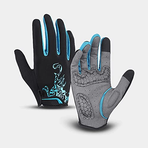 Mountain Bike Gloves : SHHMA Cycling Gloves Bicycle Gloves Men's and Women's Sports Cycling Fitness Touch Screen Long Finger Outdoor Mountain Bike Gloves, Blue, L