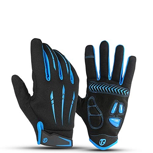 Mountain Bike Gloves : SKTWOE Bicycle Gloves, Outdoor Riding Gloves, Non-Slip Shock Absorption, Breathable Sweat-Absorbent Motorcycle Gloves, Men And Women, Blue, XXL