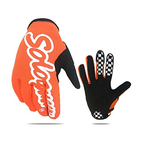 Mountain Bike Gloves : SOLO QUEEN Gloves for Sim Racing and Steering wheel Game (L, Orange)