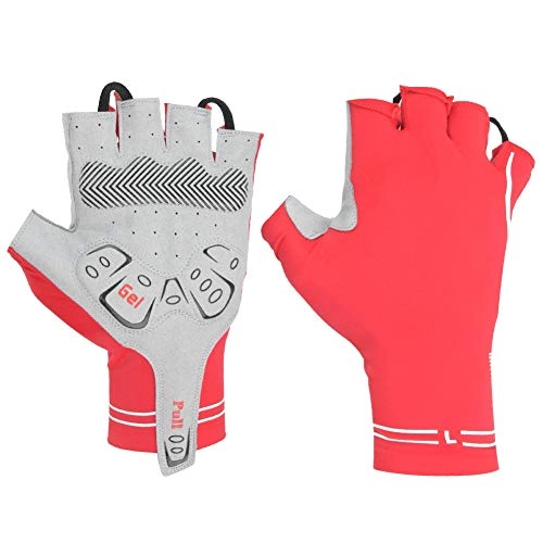 Mountain Bike Gloves : SolUptanisu Half Finger Cycling Gloves, Road Bike Bicycle Gloves Anti-Slip Breathable Unisex High Elasticity Riding Gloves for Men Women(M-Red)