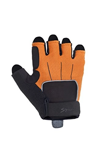 Mountain Bike Gloves : Spiuk Urban Short Gloves, Men, Orange / Black, S