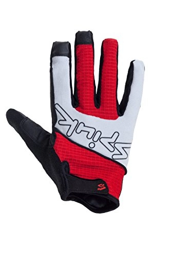 Mountain Bike Gloves : Spiuk XP Country Men's Long Gloves, mens, GLXP16CR2, white / red / black, XS