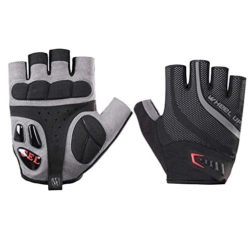 Mountain Bike Gloves : Summer Bicycle Gloves Breathable Liquid silicone shock absorption Non-slip Cushion Breathable Half Finger Gloves Outdoor Sports Gloves Men And Women, Black