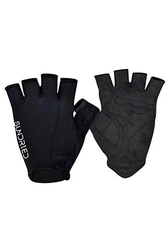 Mountain Bike Gloves : Sundried Fingerless Bike Gloves Road MTB Premium Cycling Gear For Men Women (Black, M)