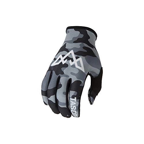 Mountain Bike Gloves : TASCO MTB Mountain Bike Gloves Camo Double Digits (Grey Camo, Large)