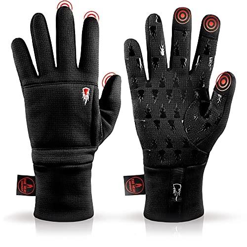 Mountain Bike Gloves : THE HEAT COMPANY – WIND PRO LINER - Wind Resistant Gloves - Premium Quality - Touch Screen Gloves For Women & Men - Sports Gloves: Warm Winter Gloves For Cycling & Running