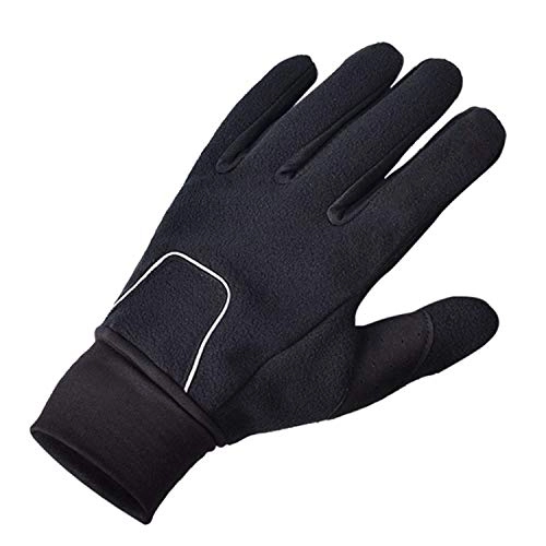 Mountain Bike Gloves : Winter Gloves Simple Practical Full Finger Cycling Gloves, Fleece and reflective strips Mountain Road Gloves Anti-Slip, Bicycle Racing Gloves Biking Gloves, 1 Pair ( Color : Black , Size : S )