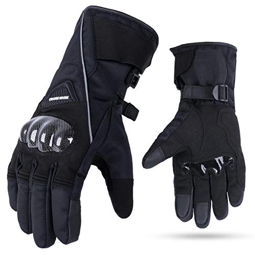 Mountain Bike Gloves : Winter Motorcycle Gloves for Men Women, Touchscreen Waterproof Motorbike Gloves, 3M Thinsulate Windproof Thermal Gloves for Road Racing, Cycling, Motocross Black XL