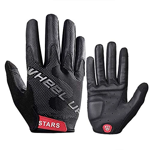 Mountain Bike Gloves : YCWY Bicycle Gloves, Leather Gloves Mountain Bike GlovesTouch Recognition Breathable Full Finger Gloves for Men / Women, L