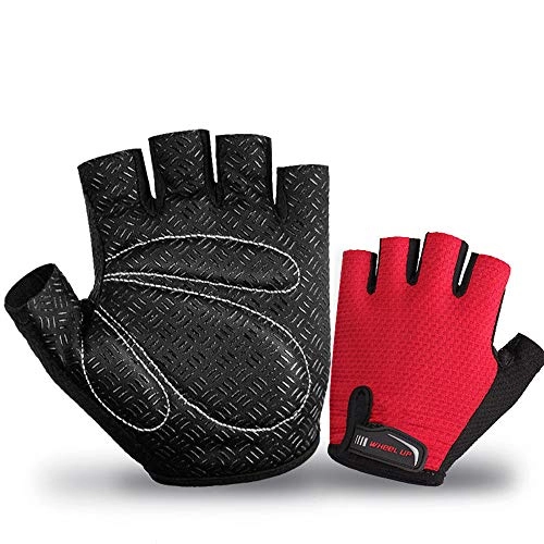 Mountain Bike Gloves : YCWY Bike Cycling Gloves, Half-Finger Mountain Bike Road Racing Bicycle Gloves Shock-Absorbing Gloves for Men / Women, Red, XL