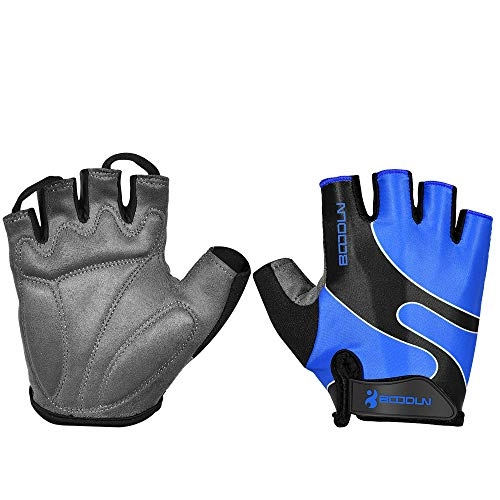Mountain Bike Gloves : YCWY Bike Cycling Gloves, Mountain Bike GlovesRoad Racing Bicycle Gloves Shock-Absorbing Breathable Half-Finger Gloves Men / Women, Blue, M