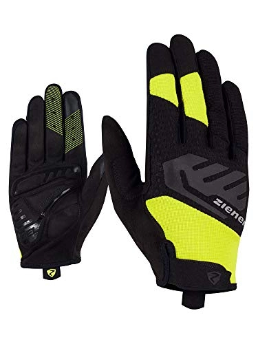 Mountain Bike Gloves : Ziener Men's CHED, Mountain Biking, Cycling Gloves, Long Fingers, with Touch Function, Breathable, Cushioning, Non-Slip, Bitter Lemon, 6.5