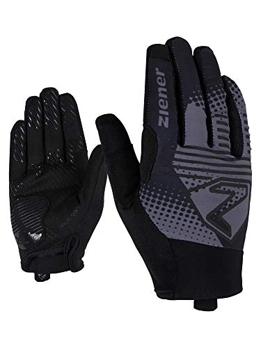 Mountain Bike Gloves : Ziener Men's Cobbs Touch Bicycle, Mountain Bike, Cycling Gloves, Long Finger with Touch Function - Grey - 9 UK