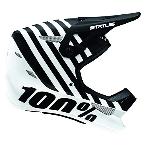 Mountain Bike Helmet : 100% Prozent Status DH MTB Fullface Kinder Helm BMX Downhill Mountain Bike Fahrrad Fiberglas, 80010Y, Farbe Arsenal - Schwarz Wei, Gre M