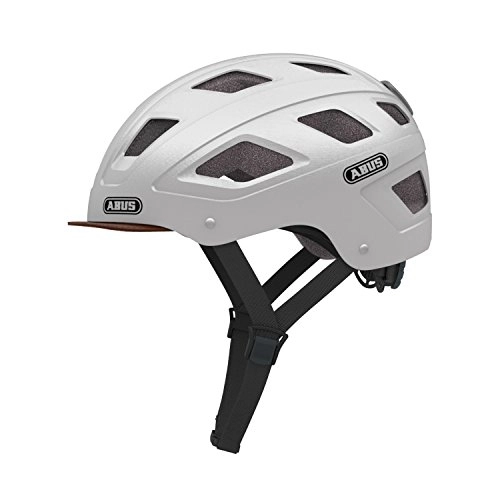 Mountain Bike Helmet : Abus Unisex Adult's Hyban With Led Helmets, Silver (centium), L / 58-63 cm