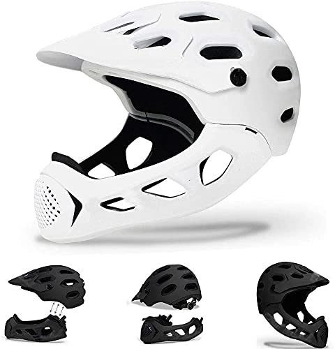 Mountain Bike Helmet : ACLFF Lightweight Bike Helmet Unisex Removable Chin Mountain Cross-country Road Bike Cycle full Face Extreme Sports Safety Helmet Mtb Motorcycle Race Downhill Cycling Helmet 56-62cm