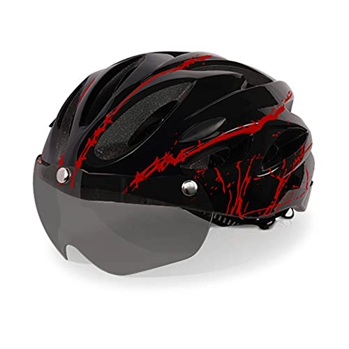 Mountain Bike Helmet : Adult Bicycle Helmet, Adjustable Ultra Lightweight Helmets, Cycling Bike Helmet, Safety Protection, Detachable Visor, Comfortable Breathable Mountain Road Helmet for Skateboard / MTB / Men / Women, black red