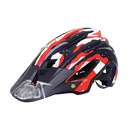 Mountain Bike Helmet : Adult Bike Cycling Helmet, Summer Bicycle Helmet for Men Women Road and Mountain Biking with Detachable Visor, CE Certified (56-62CM)