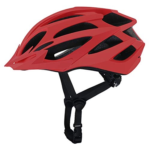 Mountain Bike Helmet : Adult Bike Helmet, CE Certified Bicycle Helmet with Visor Adjustable Protective Mountain Biking Road Cycling Helmet for Bicycle Cycle BMX Riding, Red