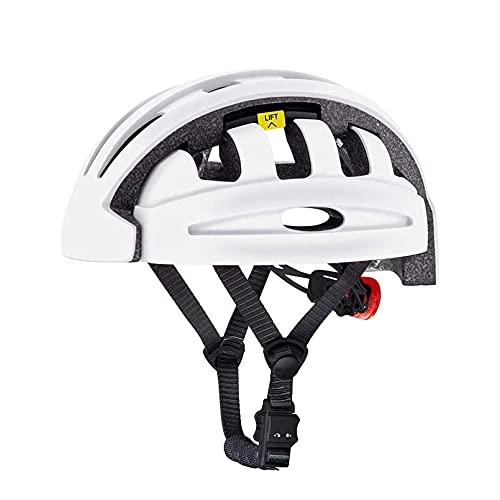 Mountain Bike Helmet : Adult Bike Helmet, Lightweight Foldable Bicycle Helmets Safety Certified Road Bike Helmet For BMX MTB Mountain Road Bike, 56-62CM, White(Color:White)