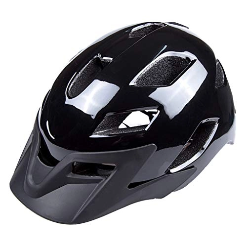 Mountain Bike Helmet : Adult Bike Helmet with Rechargeable USB Light, Road & Mountain Bicycle Helmet with Visor Adjustable Size for Men / Women Unisex Allround Cycling Helmets (Color : B, Size : 56~61cm)