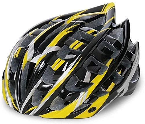 Mountain Bike Helmet : Adult Mountain Bike Helmet Integrated Molding Helmet Riding Anti-collision Helmet Outdoor Sports Equipment Effective xtrxtrdsf (Color : Yellow)