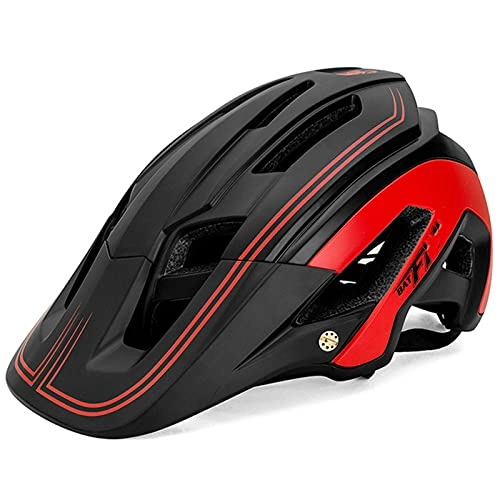 Mountain Bike Helmet : AFSDF Bike Helmet 56-62CM with Visor Cycling Bicycle Helmets Adjustable Lightweight for BMX Skateboard MTB Mountain Road Bike, B