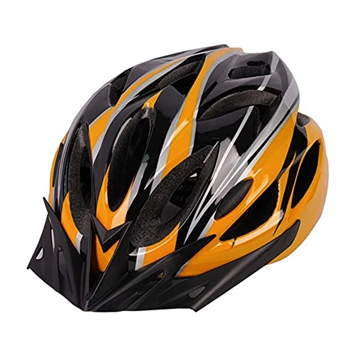 Mountain Bike Helmet : AFSDF Bike Helmet Detachable Brim Breathable MTB Mountain Bicycle Helmet for Unisex Men Women Adjustable Cycle Helmets, Orange