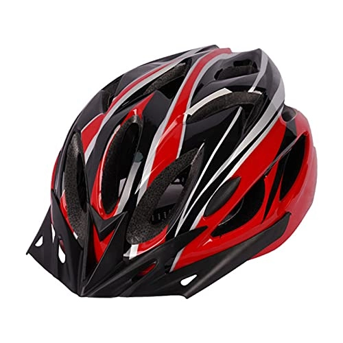 Mountain Bike Helmet : AFSDF Bike Helmet Detachable Brim Breathable MTB Mountain Bicycle Helmet for Unisex Men Women Adjustable Cycle Helmets, Red