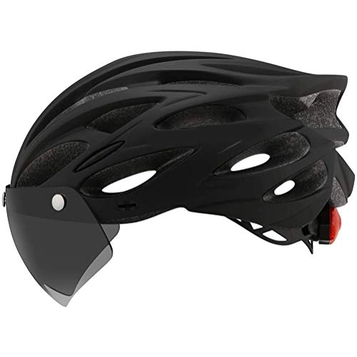Mountain Bike Helmet : AIJIANG Men and Women Cycling Helmet Road Mountain Bike Helmet with Visor Lamp