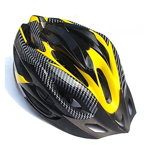 Mountain Bike Helmet : AiKoch Bicycle Carbon Cycling Helmet Ultralight EPS+PC Cover MTB Road Bike Helmet Integrally-mold Cycling Helmet Cycling Safely Cap (Color : Light Yellow)