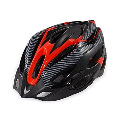 Mountain Bike Helmet : AiKoch Bicycle Cycling Helmet Ultralight MTB Road Bike Helmet Breathable Cycling Safely Cap Outdoor Sport Mountain Road Bike Equipment (Color : Red, Size : L(54-60cm))