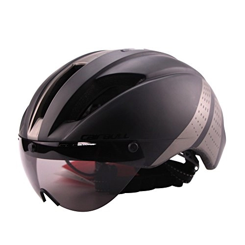 Mountain Bike Helmet : AKDSteel Lightweight Unisex Cycling Helmet with Detachable Magnetic Goggles Aerodynamic Helmet for Motorcycle Bike Riding Black gray M (54-58CM) Sturdy Bicycle Accessories For Mountain Bike