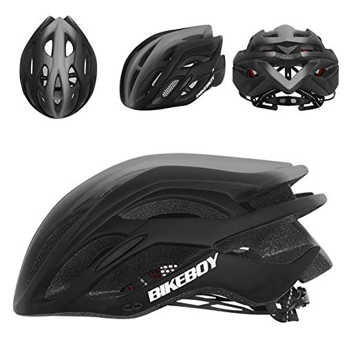 Mountain Bike Helmet : AKDSteel Men's Cycling Helmet Mountain Road Bicycle Safety Accessories With Anti-insect Net black grey free size, Outdoor Supply for Sports
