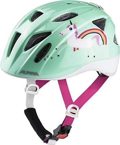 Mountain Bike Helmet : ALPINA Girls, XIMO FLASH bike helmet, mint unicorn, 47-51 cm