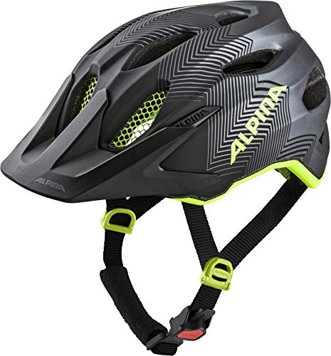 Mountain Bike Helmet : ALPINA Unisex-Youth CARAPAX JR. Bicycle Helmet, Black-neon-Yellow, 51-56 cm