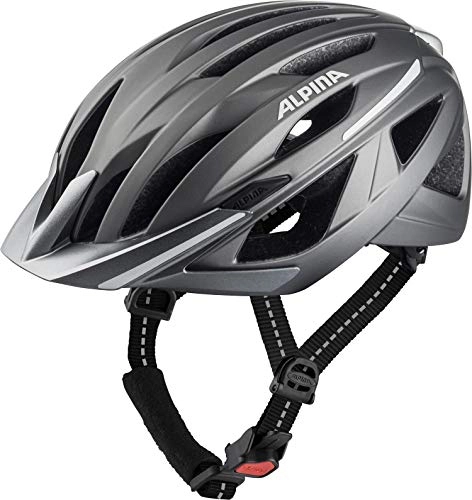 Mountain Bike Helmet : Alpina Unisex-Youth HAGA Cycling Helmet, darksilver matt, 58-63