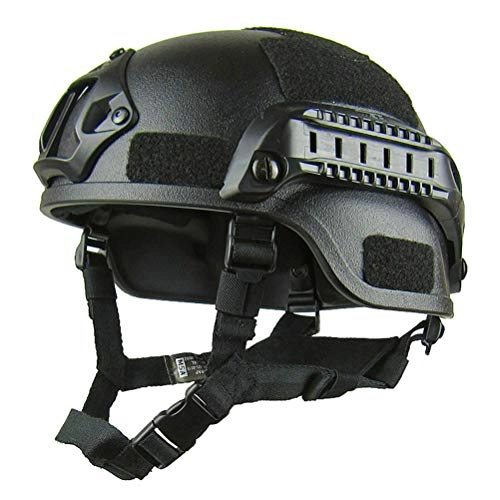 Mountain Bike Helmet : Amosfun Unisex Mountain Bike Cycling Games Equipment War Field Operations Helmet Sports Gear for CS Outdoor (Black / No Fasteners)