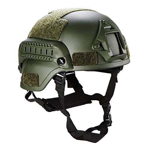 Mountain Bike Helmet : Amosfun Unisex Mountain Bike Cycling Games Equipment War Field Operations Helmet Sports Gear for CS Outdoor (Green / No Fasteners)