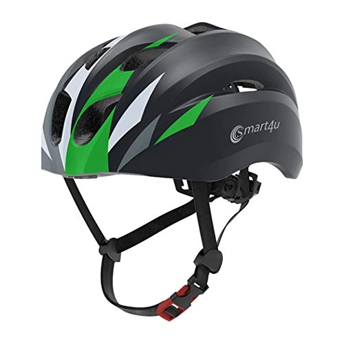 Mountain Bike Helmet : Aozu Smart Bike Helmet with Bluetooth and Music, Road bicycle helmets Call Anti-Shock Cycling Equipment, MTB Cycling Helmet for Men and Women, EN, CE, FCC Certifications, 58-62cm (green)