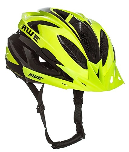 Mountain Bike Helmet : AWE AWEAir FREE 5 YEAR CRASH REPLACEMENT* In Mould Adult Mens Cycling Helmet 58-61cm Neon