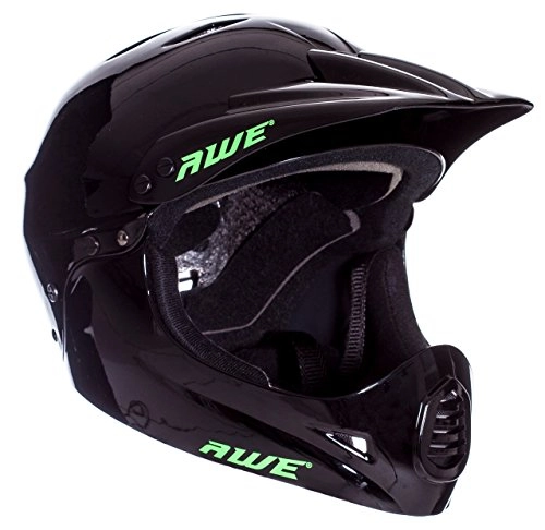 Mountain Bike Helmet : AWE FREE 5 YEAR CRASH REPLACEMENT* BMX Full Face Helmet Black Medium 54-58cm