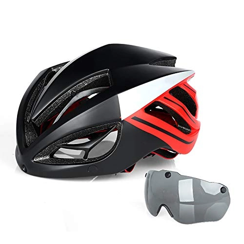 Mountain Bike Helmet : BANGSUN 1PC Mountain Bicycle Helmet Cycle Helmet Goggles Glasses One Piece Safety Hat Upgrade Strengthen Keel Chin Pad