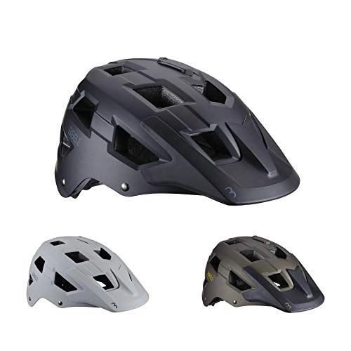 Mountain Bike Helmet : BBB Cycling Bike Nanga BHE-54 Cycling Mountain Helmet with Camera Mount ABS Shell Fixed Large Visor CE Certified Mens Womens Size L (58-61cm) Matt Black