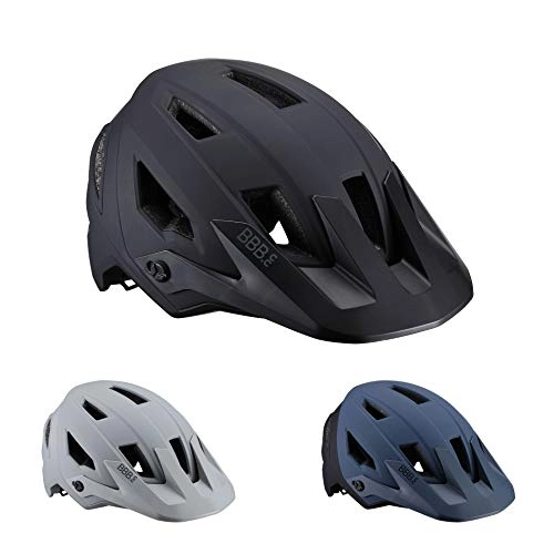 Mountain Bike Helmet : BBB Cycling Bike Shore BHE-59 Cycling Mountain Helmet with Adjustable Visor in-Mold Shell Construction CE Certified Mens Womens Size L (59-62cm) Matt Black