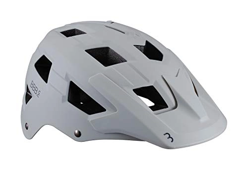Mountain Bike Helmet : BBB Cycling Unisex's Nanga BHE-54 Cycling Mountain Bike Helmet with Camera Mount ABS Shell Fixed Large Visor CE Certified Mens Womens Size L (58-61cm) Matt White