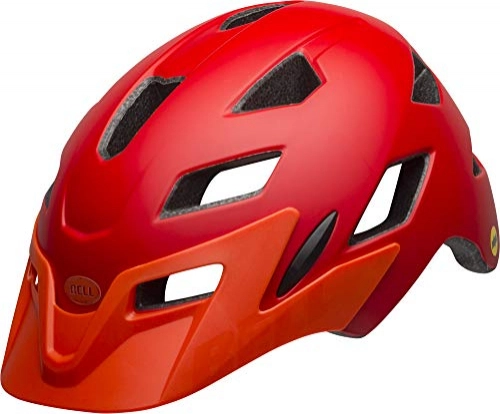 Mountain Bike Helmet : BELL Kids' Sidetrack Cycling Helmet, Matte Red / Orange, 47-54 cm