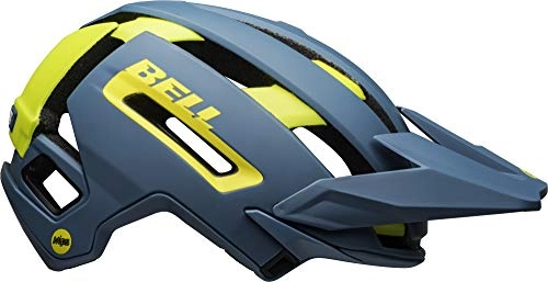 Mountain Bike Helmet : BELL Men's Super Air Mips Mountain Bike Helmet, Matte / Gloss Blue / hi-viz, S (52-56cm)
