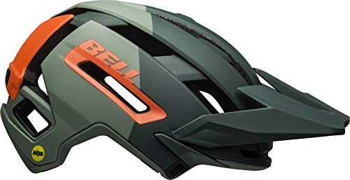 Mountain Bike Helmet : BELL Men's Super Air Mips Mountain Bike Helmet, Matte / Gloss Green / Infrared, S | 52-56cm