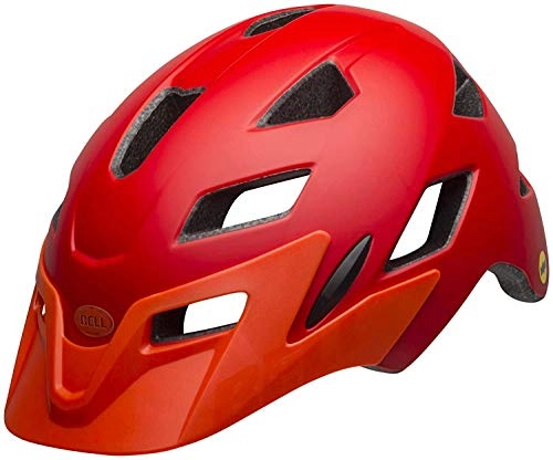 Mountain Bike Helmet : BELL Sidetrack Kids MTB Helmet - Bright Red / Orange, 47-54cm / Mountain Biking Bike Riding Ride Cycling Cycle Children Child Youth Junior Head Skull Protection Protector Protect Head Safety Safe